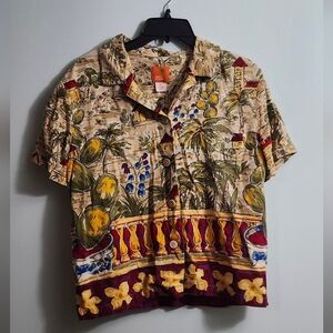 Tropical Print Short Sleeve Shirt